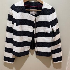 Banana Republic Black and White Striped Blazer